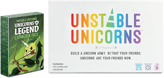 Unstable Games - Unstable Unicorns Unicorns of Legend Expansion Pack - Perfect for Family Game Night!