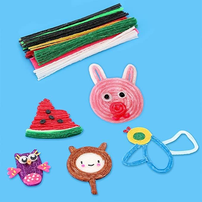 500PCS Wiky Sticks for Kids – Mess-Free Sensory Wax Yarn Sticks for Toddlers, Travel Toys for Road Trips, Car & Airplane, Fun Activities, Summer & Camping Non-Toxic Crafts, Ages 3+