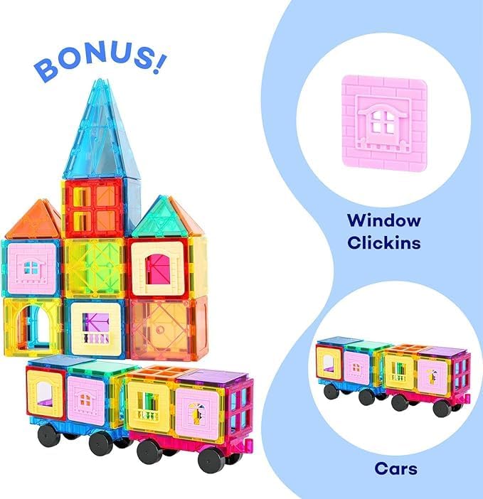 Anbalulu Magnetic Building Tiles,Magnetic Toys for Boys and Girls | Magnetic Assembly Set, Magnetic Building Blocks, 3D Stereo STEM Stacking Toys