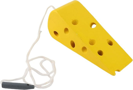 TOPINCN Fine Motor Skill Wooden Lacing Cheese Toy Safe for Babies Cognitive Skills Development Beech Wood Portable 1 Unit