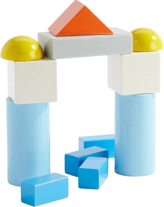HABA Colored Wooden Building Blocks - Set of 85 Piece Set of Wooden Toys, Stacking Toys for Toddlers 1-3 Ideal Open Ended STEM Play (Made in Germany)