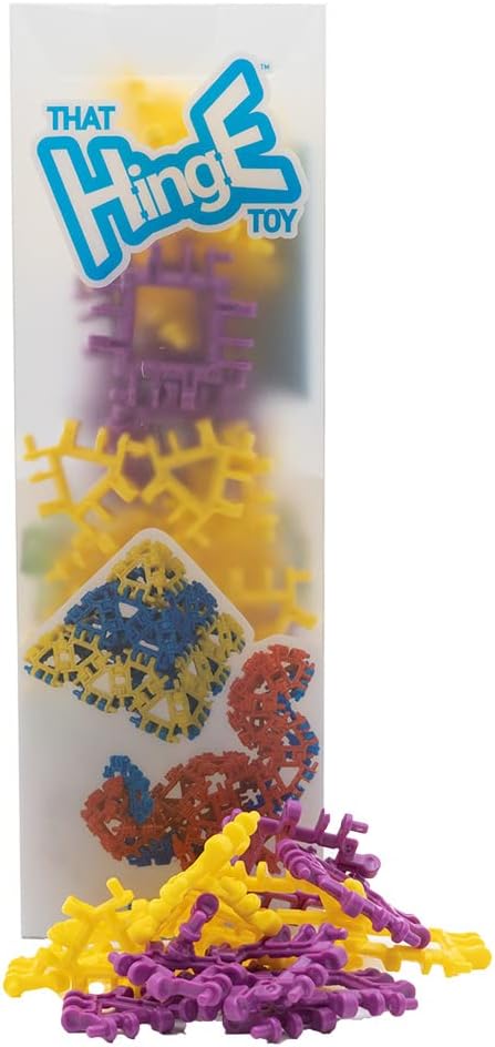 That Hinge Toy 82 Piece Age 7+ STEM Kids Building Toy - Animals + More | Yellow + Purple Creative Sensory Construction Tiles - Open Ended Play Gift Boys + Girls - Classroom Homeschool Manipulatives