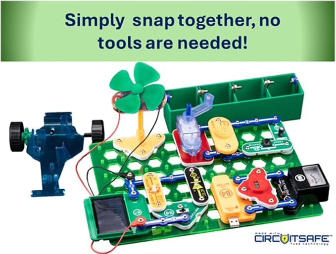 Snap Circuits Green Energy Electronics Exploration Kit | Over 125 Exciting STEM Projects | Full Color Project Manual | 45+ Snap Circuits Parts | STEM Educational Toys for Kids 8+