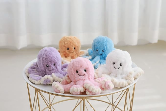 Fluffy Octopus Stuffed Animal Hugging Pillow Plush Toy Doll Purple,31.4Inch | Sweet Smile Face | 8 Springy Tentacles | No Loose Parts | Machine-wash | Safe Polyester Fill | Sturdy Stitched | Ideal Gift