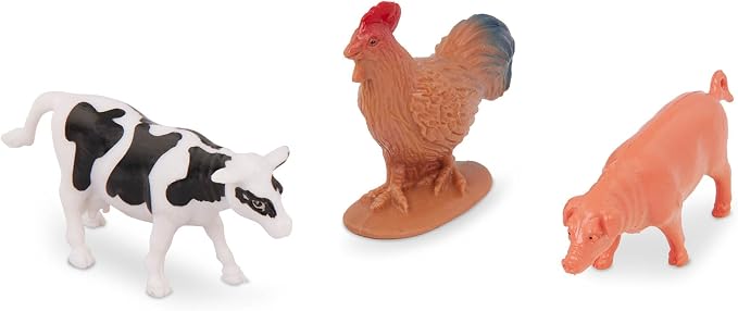 Terra by Battat Farm Animals Toy Tube, 60 Mini Figures, 12 Designs, Tubes | 60 plastic farm animal toys in a storage tube with 12 realistic designs; cow, pig, goat, sheep and more, Animals; 3+ Years