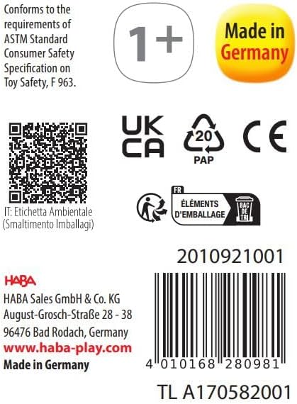 HABA Colored Wooden Building Blocks - Set of 85 Piece Set of Wooden Toys, Stacking Toys for Toddlers 1-3 Ideal Open Ended STEM Play (Made in Germany)