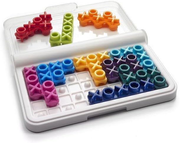 SmartGames IQ XOXO – Compact Logic Puzzle Game with 120 Challenges for Kids & Adults, Travel-Friendly Brain Teaser in Handy Case