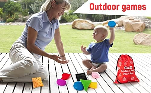 Texture Sensory Bean Bags Set | 13Pack Sensory Toys for Babies, Preschool Toddler Toys, Shape Sensory Bean Bags with Storage Bag