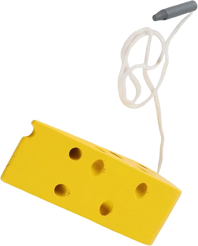 TOPINCN Fine Motor Skill Wooden Lacing Cheese Toy Safe for Babies Cognitive Skills Development Beech Wood Portable 1 Unit