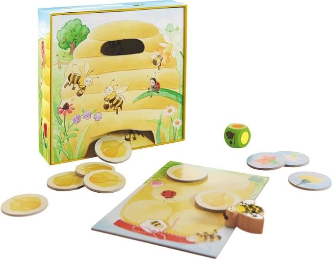 HABA My Very First Games Hanna Honeybee - 2 Cooperative Color Die Games Ages 2+ (German Box)