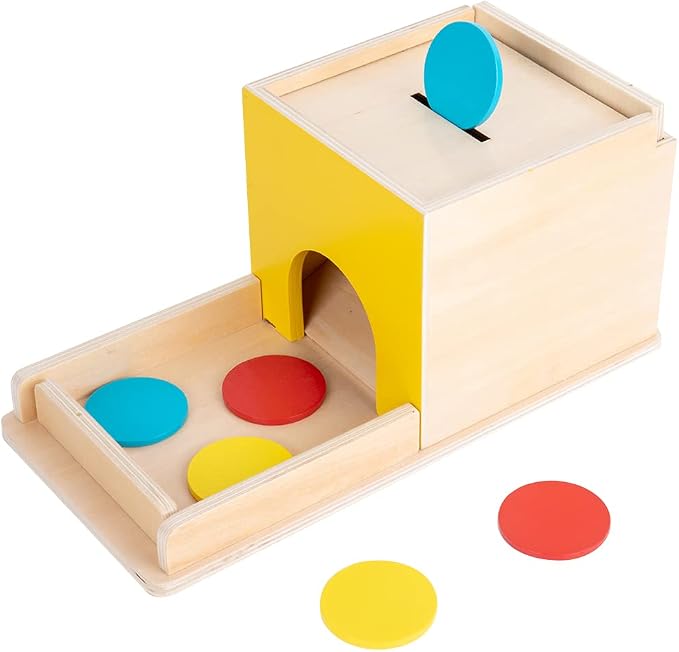 Montessori Toddler Play Kit Montessori Box Toys for 1 Year Old 2 Years Baby Learning Toys Gift Carrot Harvest Game, Matchstick Color Drop Game and Coin Box (5-for-1) | Object permanence, drop, carrot, coin - builds motor skills and hand-eye, durable, c...