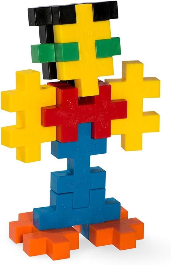 PLUS PLUS Big 15 Piece Basic Mix Tube - Large Building Blocks for Toddlers | Quiet Stem Toys for Toddlers, Prek Classroom Essentials, Waffle Blocks Jumbo, Stem Bins for Classroom, Sensory Bins