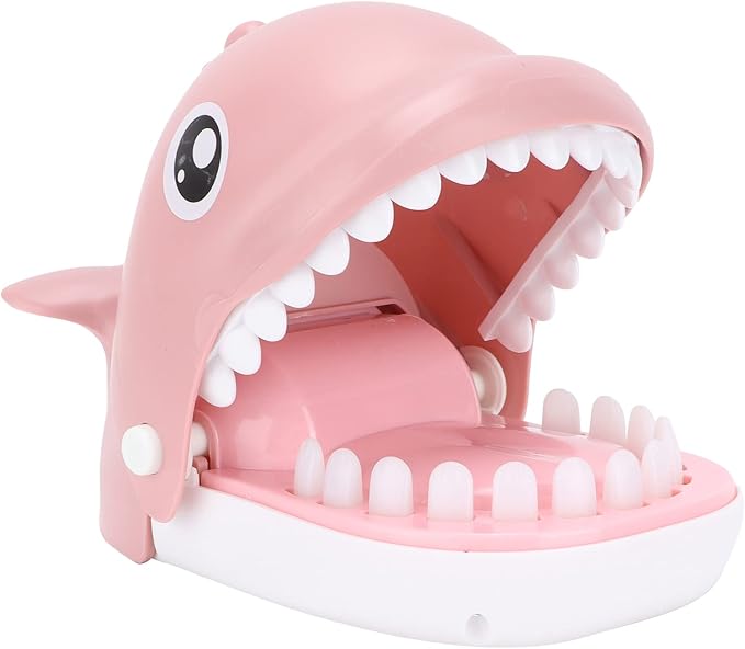 Bite Finger Whale Toys Whale Mouth Dentist Bite Finger Toy Finger Push Teeth Vibrant Paint Surface Smooth Free of Sharp Edges No Loose Parts Self Contained (Pink Whale)