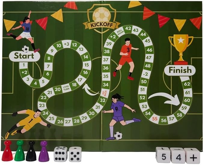 Rolling Race – Math Board Game for Kids Ages 4+, Fun Addition & Subtraction Learning Game