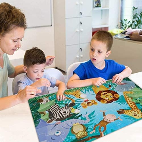 Jumbo Floor Puzzle for Kids,48 Piece Animal Jigsaw Puzzle Ages 3-8 | Animal Puzzle,Extra-thick Cardboard,Preschool Learning Toy,35x24 in Completed,Educational Development Gift for Boys and Girls
