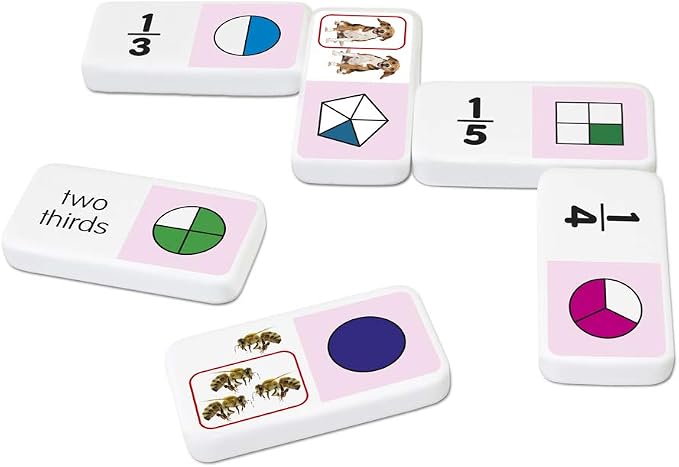 Junior Learning JL485 Fraction Dominoes, Multi 7.8 H x 4.7 L x 1.5 W