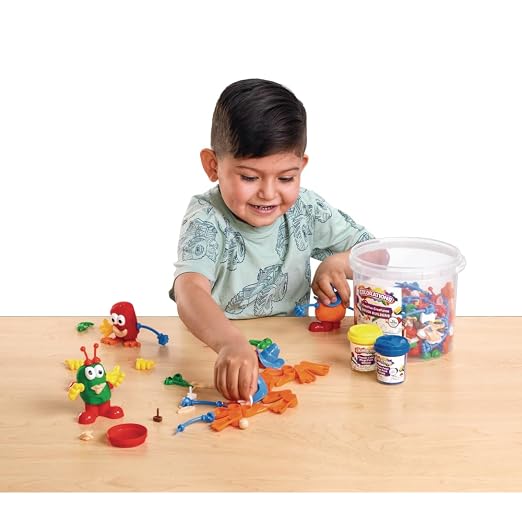 Colorations - BUILDME Creative Creatures Dough Builders (Includes 260 pieces) - Dough & Molding Clay Accessories for Kids - Screen-Free Play Time - Builds Animals & Characters | Body Pieces and Eyes for Play Dough, Ages 3 and up, Screen-Free Play, Crea...
