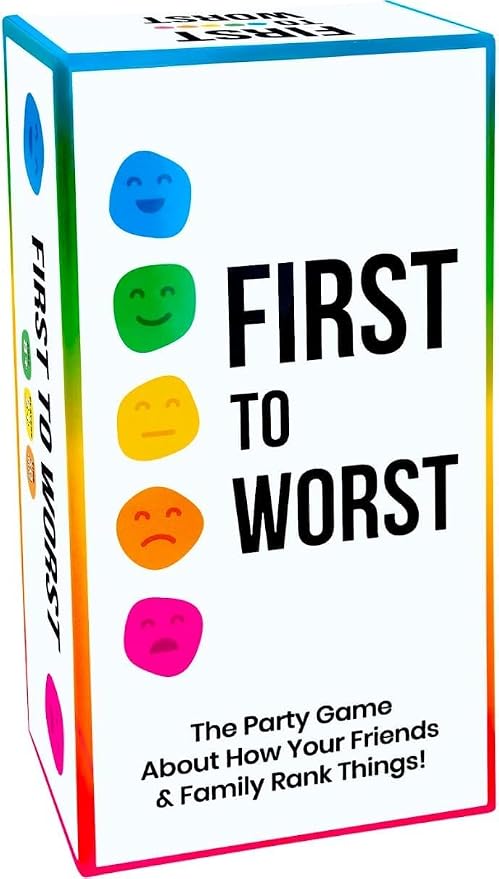 FIRST TO WORST Party Game – The Card Game About How Your Friends and Family Rank Things | Funny Ranking & Guessing Board Game for Friends & Family, Game Nights, Parties & Fun Gift Ideas