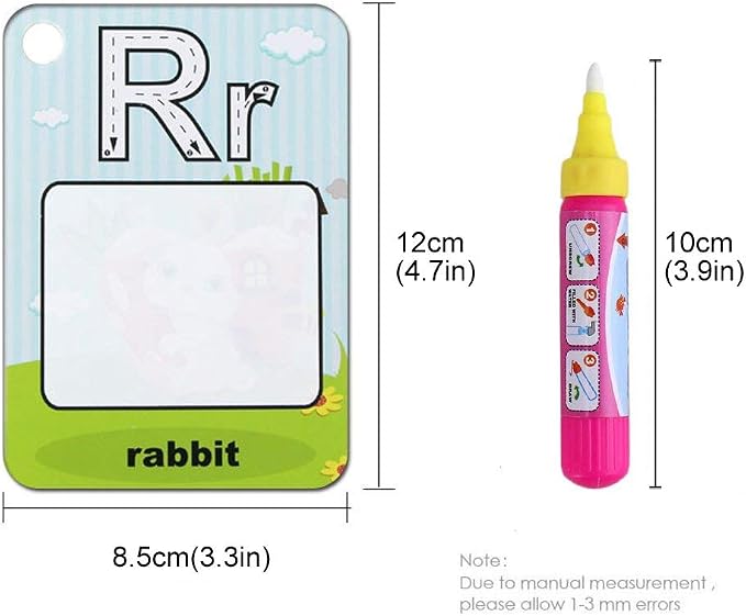 Coolplay A-Z 26 Alphabet Water Cards, Children Drawing Card for Kids Educational Toys for Travel