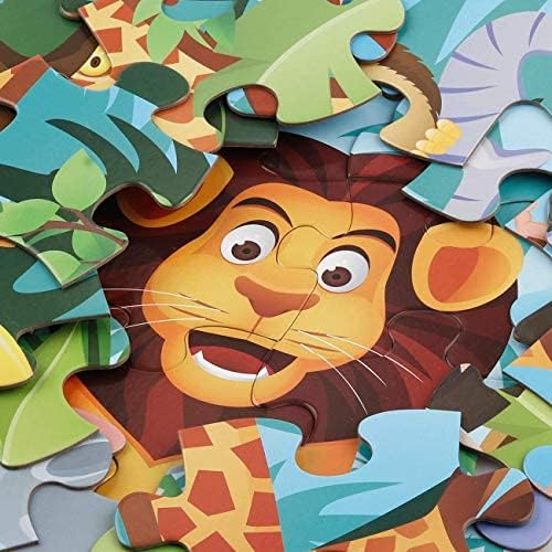Jumbo Floor Puzzle for Kids,48 Piece Animal Jigsaw Puzzle Ages 3-8 | Animal Puzzle,Extra-thick Cardboard,Preschool Learning Toy,35x24 in Completed,Educational Development Gift for Boys and Girls