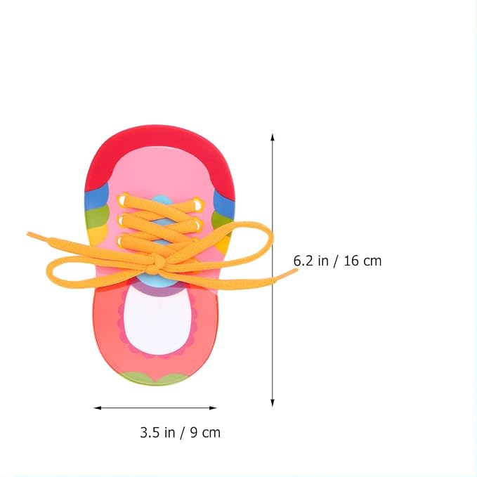 Toyvian Children Shoelace Threading Toy 2Pcs Toddler Lacing Shoes Educational Activity Early Learning Aid for Hand-Eye Coordination and Patience Development