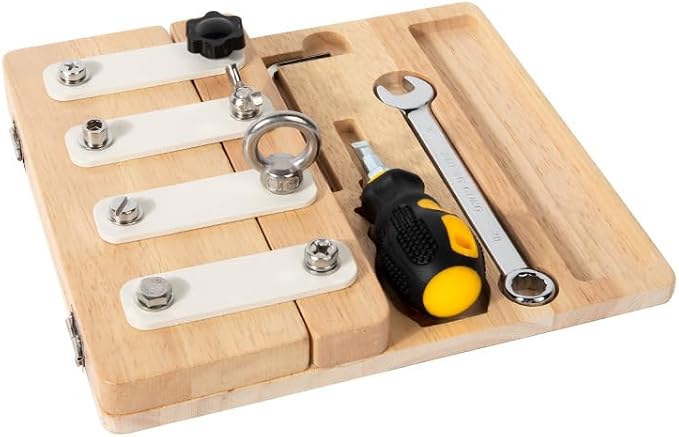 Busy Board,Montessori Screwdriver Board for Kids,Montessori Fine Motor Skills Toy, Screwd Tool Set, Sensory Toy for Toddlers,Educational Activity Set for Educational Preschool Gift for Boys