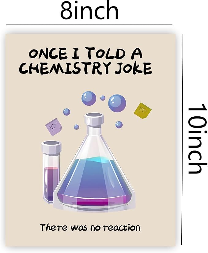 AIOCDIT Funny Science Wall Art Classroom Wall Decor,High School Educational Art Posters Aesthetics Inspirational Decorations Set of 6 (8"x10",Unframed).
