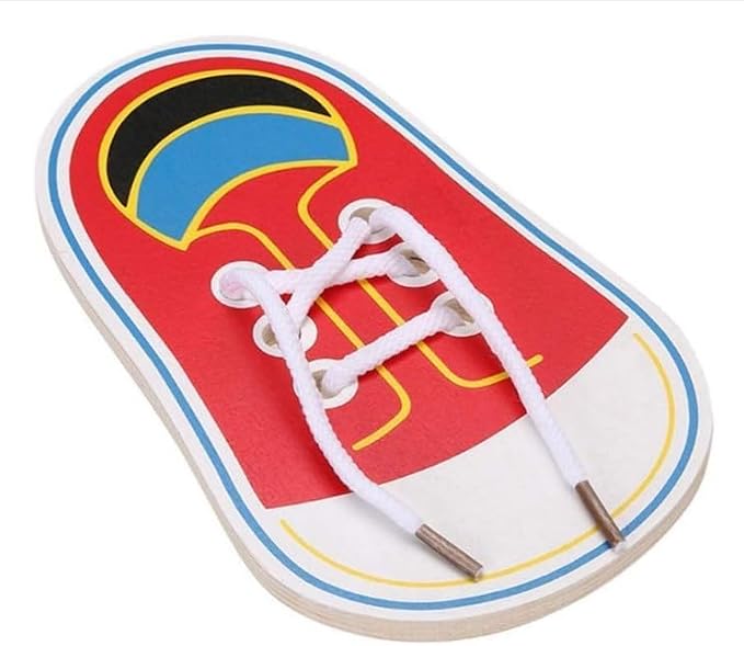 Shoe Tying Practice, Wooden Learn to Tie Your Own Shoes Threading Lacing Shoes Training Early Learning Kits | Threading Lacing Shoes Training Board Early Learning, Decorative Accessories