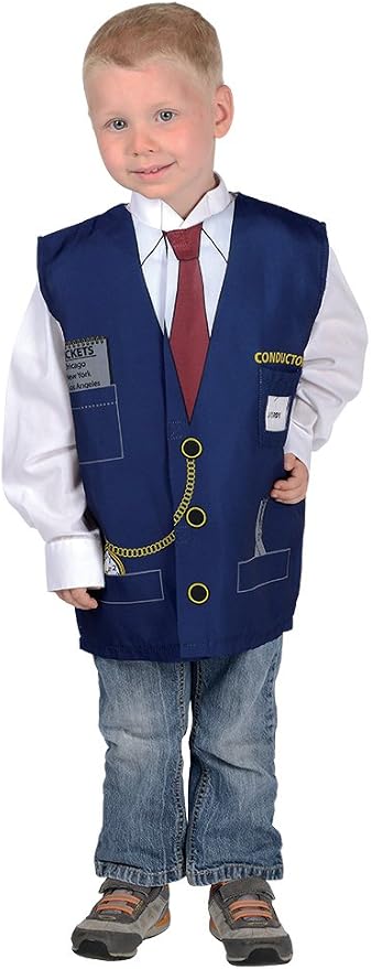 Aeromax boys Train Conductor childrens costumes, Navy Blue, One size fits most ages 3-6 US