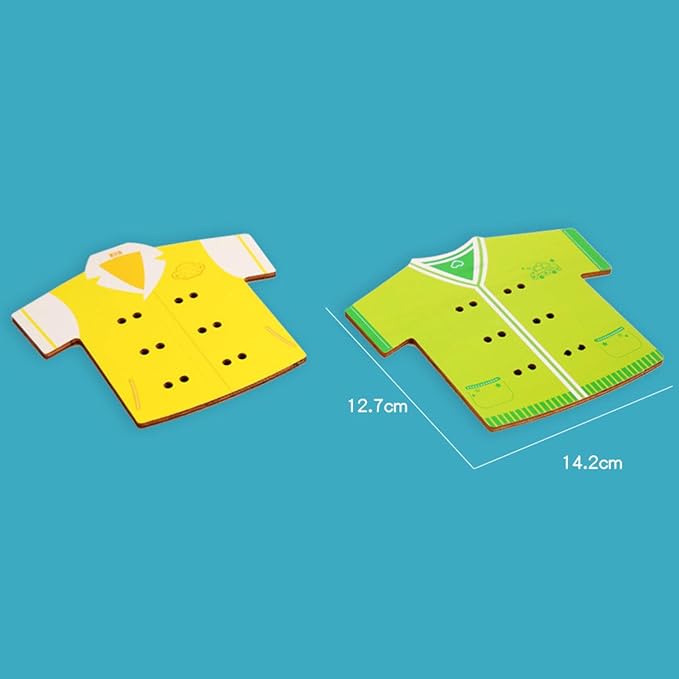 predolo Kids Wooden Threading Toys Lacing Shoes Creative Puzzle Games Develop Imagination, Blue