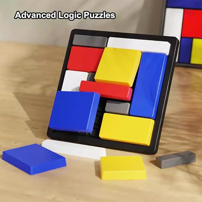Logic Puzzle Brain Teaser Game for Kids & Adults, 88 Challenges 4 Difficulty Levels, Portable Design for Brain Training (1pcs)