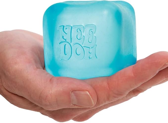 Schylling NeeDoh Nice Cube - Sensory Squeeze Toy with Super Solid Squish - 2.25" Cube - Color May Vary (Pack of 1) | Sensory Toy with Super Solid Squish