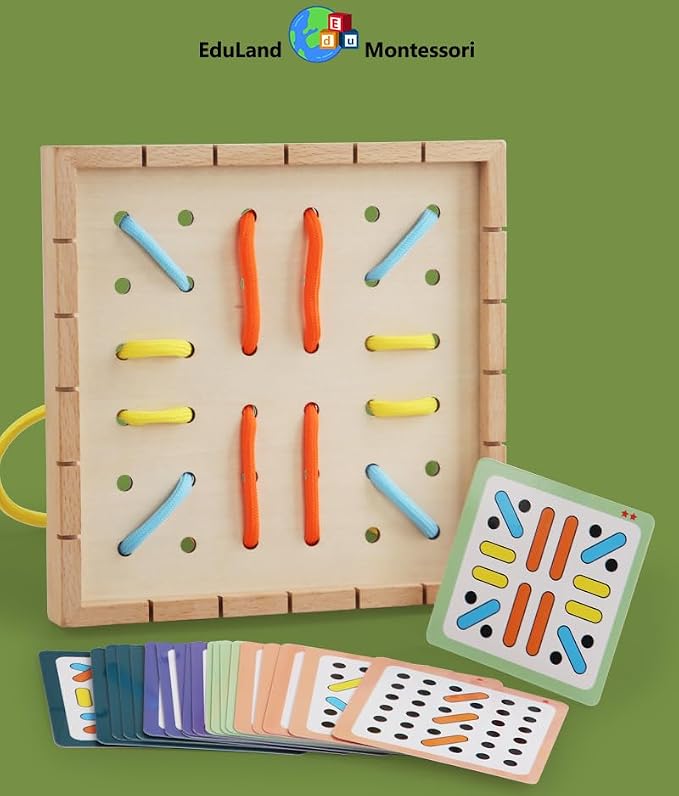 Threading & Stringing Game – Travel-Friendly Logical Sewing Toy for Kids Ages 3–7 Fine Motor Skills & Practical Life Activity, Educational STEM Gift Preschool & Occupational Therapy