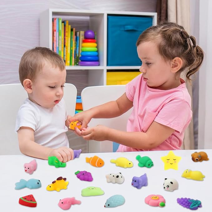 120 Pack Mochi Squishy Toys, Kawaii Mini Squishies Party Favors for Kids | Stress Relief Fidget Sensory Toys, Treasure Box Toy Classroom Prizes, Birthday Xmas Gift Easter Pinata Goodie Bag Stuffers