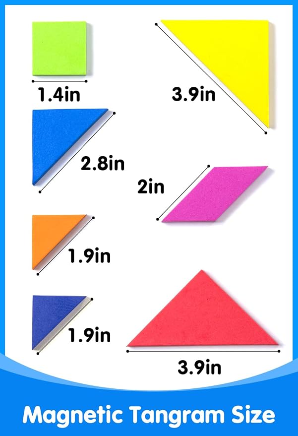 2 Sets Magnetic Travel Tangram for Kids, Tangrams Puzzles | Creative Magnetic Puzzles and Brain - Stimulating Toys, Busy Travel Toys for Car, Cruise & Airplane Rides