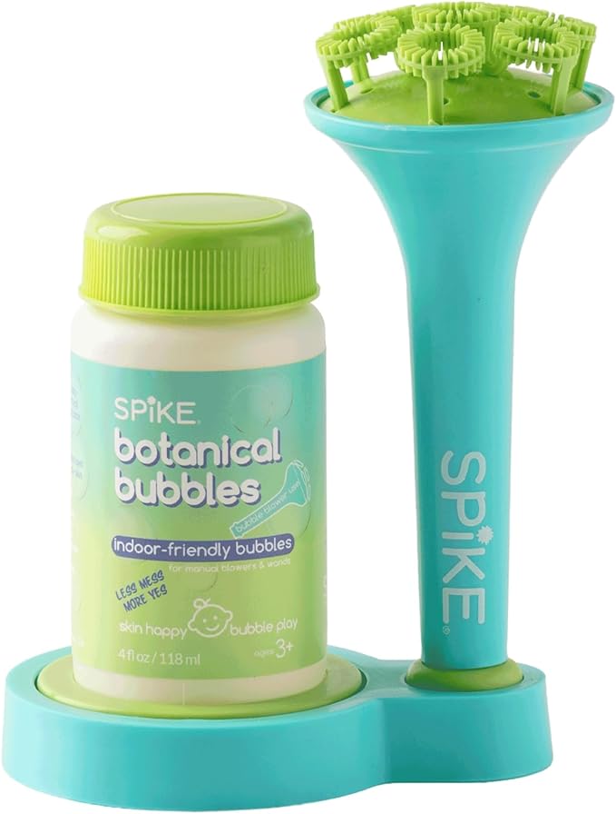 Innobaby Spike Bubble Blower w/Mess Free Botanical Bubbles & Tray - Aqua