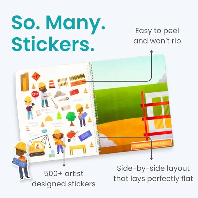 Cupkin When I Grow Up Coloring & Sticker Activity Book | 500+ Stickers | Spiral-bound kids craft format with 12 scenes, 12 art pages, side-by-side viewing, and an easy-peel design for ages 2–8