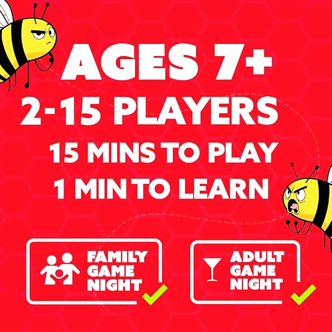 Family Board Games for Kids and Adults - Card Games for Kids 8-12, Families | Don’t Bee Last Party Pack - Card Game for Teens, Kids Ages 7-10 - Family Party Game – Fast-Paced – 2-6 Players