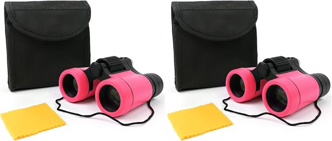 Scotamalone Kids Binoculars Shock Proof Toy Binoculars Set for Age 3-12 Years Old Boys Girls Bird Watching Educational Learning Hunting Hiking Birthday Presents (Pack of 2)