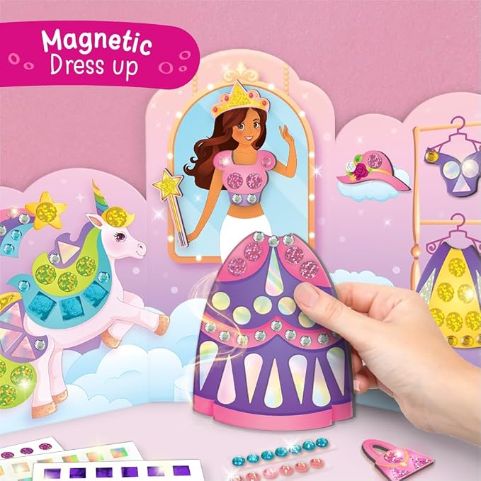 Imagimake Unicorn Craft Kit, 20 Mess-Free Creative Activities for Girls | Bracelet Making, Magnetic Dress-Up, Stickers & DIY Room Décor, Birthday Gift for Girls Ages 5,6,7,8,9,10,11,12 Years Old