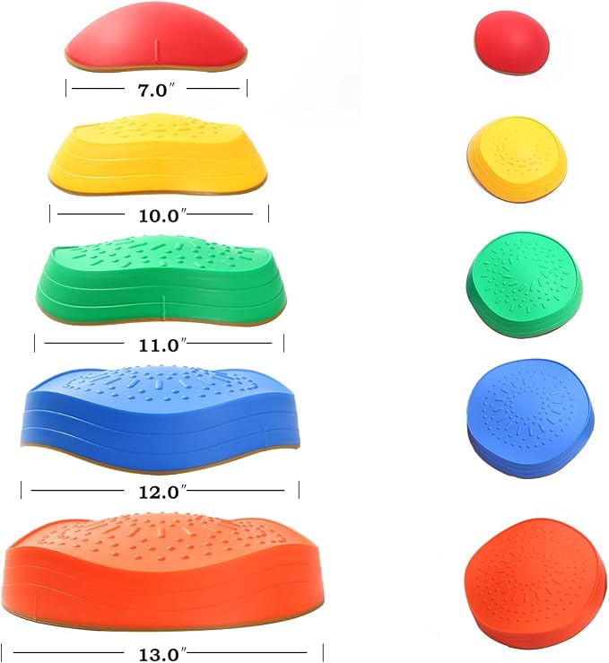 Balance stepping stones for kids, non-slip toddlers sensory toys outdoor or indoor play, promoting motor skills and confidence, Obstacle Course Coordination Toys for children age 3 4 5 6 7+
