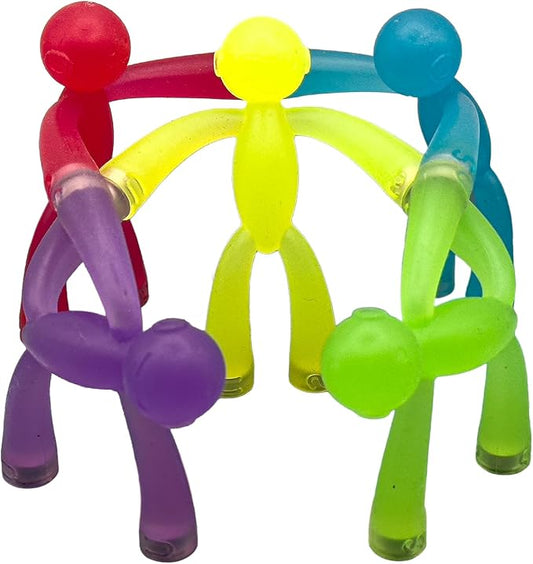 MAGMEN X3 Magnetic People Figures, 5 Pc Kids Magnet Men Fidget Travel Toys | 3 in. poseable fidget figures, magnets securely embedded. Quiet car and desk play. Party favors. w/metal play tin