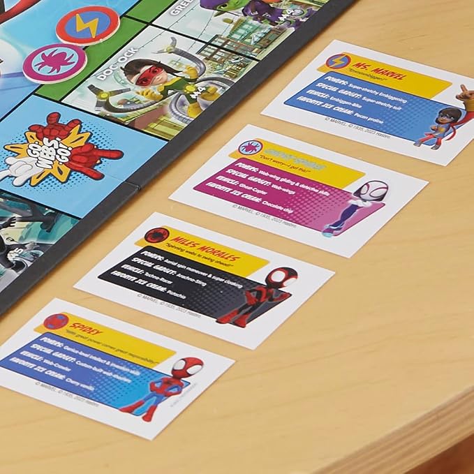 Monopoly Junior: Marvel Spidey and His Amazing Friends Edition Board Game for Kids Ages 5+, with Artwork from The Animated Series, Kids Board Games (Amazon Exclusive)