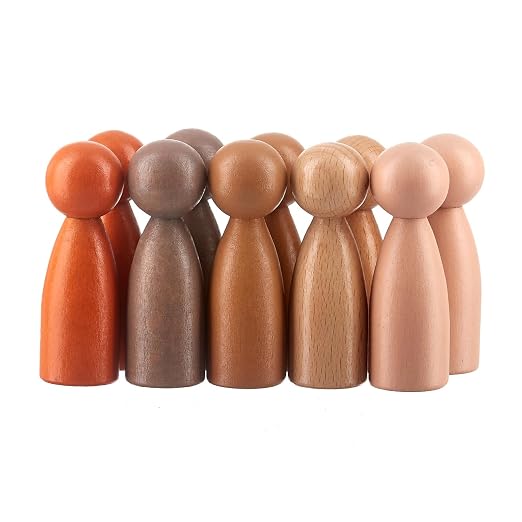 THE FRECKLED FROG Peg People of the World, Set of 10 | Wooden People for Toddlers Ages 12m+, Imaginative Play, Loose Parts Kits and Sensory Bins