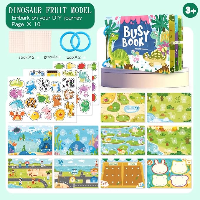 Montessori Busy Book Sorting Toys for Toddlers 2-4, Quiet Book Educational Preschool Learning Activities for Kids, Sensory Fine Motor Matching Games for 3 Year Old Boys Girls Gifts (Blue)