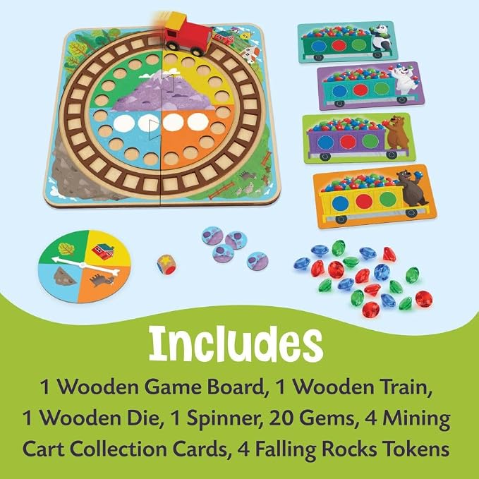 Peaceable Kingdom Round the Mountain Cooperative Board Game for Kids | A cooperative game where players team up to win together, for 2-4 players. Ages 3+.
