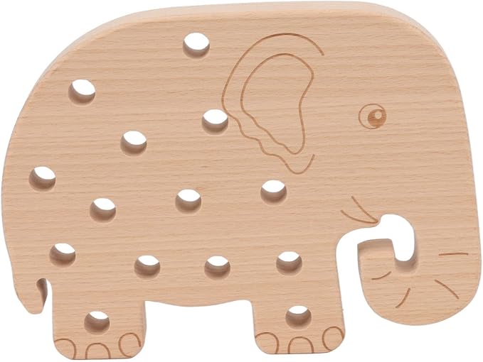 Fabater Wooden Lacing Toy for Toddlers - Animal Style Threading Toy, Safe Beech Wood Lace Block, Fine Motor Skill Early Education, 3-Pack Learning for Kids