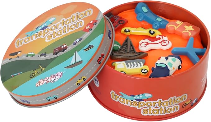 Fun & Function The Original Discovery Putty - Therapy Putty for Kids w/Hidden Transportation Pieces - Transportation Station Set for Kids with Special Needs