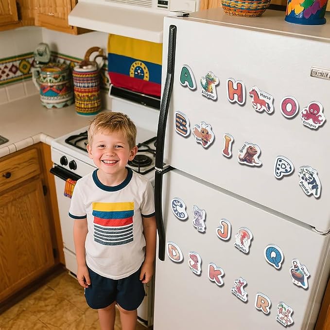 Animal Magnets Letter for Kids 52 PCS Educational Learning Toy | Fridge Magnetic,Cute Animal Refrigerator ABC Alphabet for Toddlers 1-3 ,Preschool Spelling Tool,Gifts