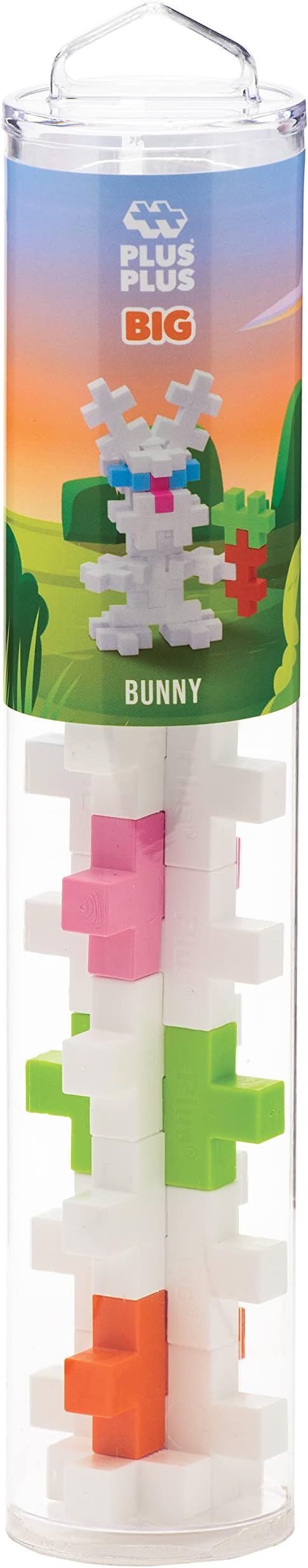 PLUS PLUS Big Bunny Tube - 15 Piece Large Building Blocks for Toddlers | Quiet Stem Toys for Toddlers, Gifts for Boys & Girls, Easter Basket Stuffers for Kids, Spring Sensory Bin